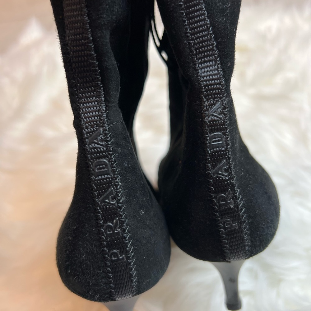 Prada tall suede heeled boots - Picture 8 of 15